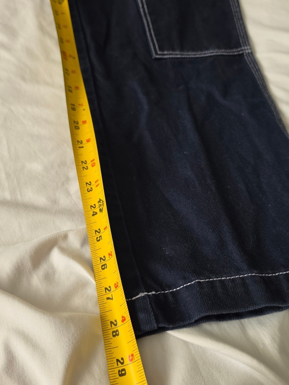 Zara High Rise Carpenter Pants Dark Blue Size 31 - Picture 11 of 11